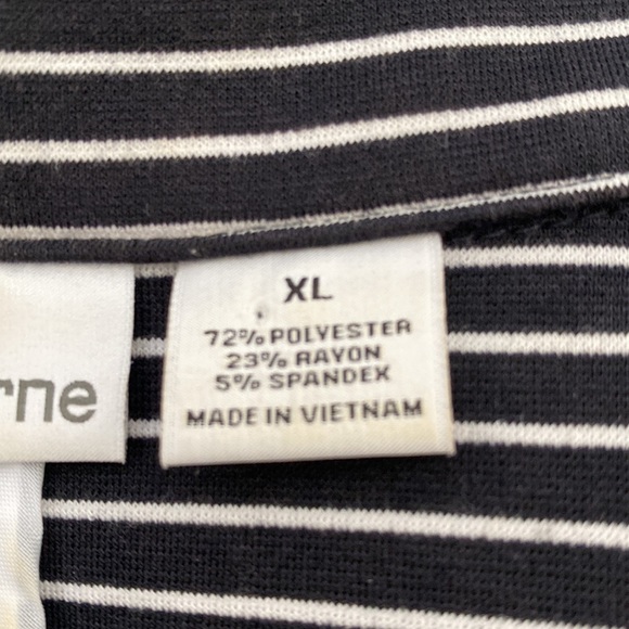 Liz Claiborne Knit Blazer Sixe XL Navy White Striped - Picture 8 of 9